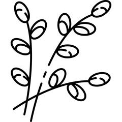 Tulips Outline style Easter or Pascal illustration 