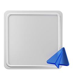 3d airplane note paper text box