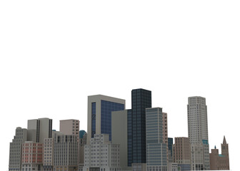 Fototapeta premium 3D render of daytime city. Day city panorama