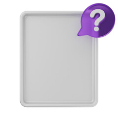 3d chat question note paper text box