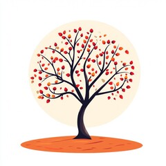 Red Branch Orange Twig Graphics Clip art