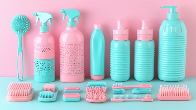 A clean and organized bathroom with a sparkling bathtub, neatly arranged cleaning tools, and bath products, ensuring a tranquil and efficient bathing experience every time.