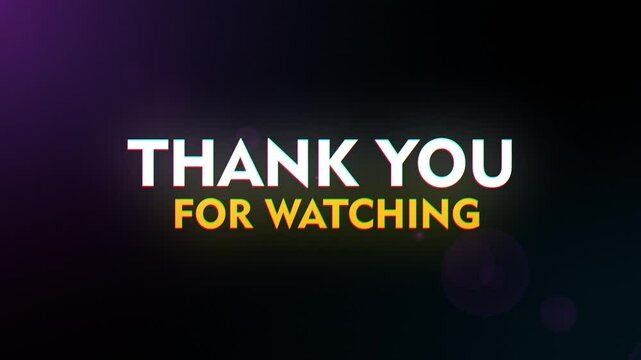 Thank you for watching text animated with glitch effect