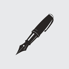 pen silhouette vactor with white background