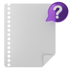 3d chat question note paper text box