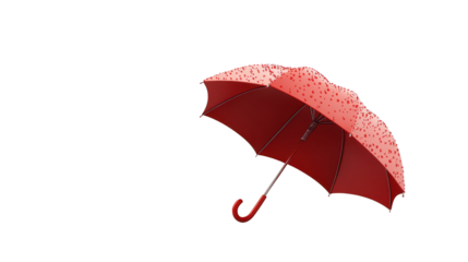 Striking contrast, vivid red umbrella against deep black background