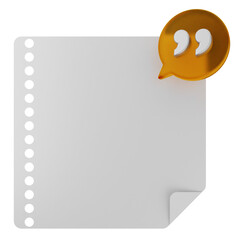 3d chat note paper text box