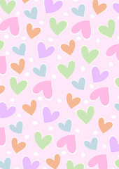 Pastel Heart Pattern Background