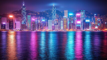 A digital display shows the decline in interest rates, with a cityscape in the background, representing the economic outlook and financial trends, offering space for additional financial data.