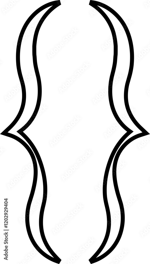 Fototapete curly double braces. symmetric brackets pair, punctuation symbol for mathematics. frames for math in