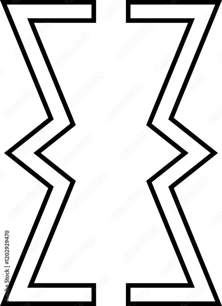 Fototapete curly double braces. symmetric brackets pair, punctuation symbol for mathematics. frames for math in