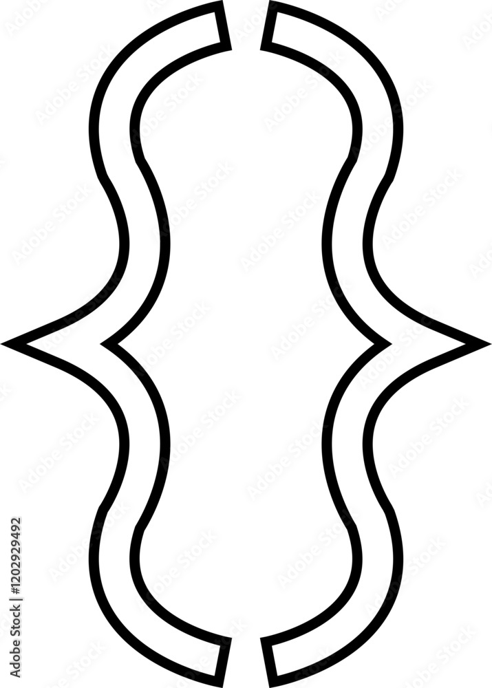 Fototapete curly double braces. symmetric brackets pair, punctuation symbol for mathematics. frames for math in