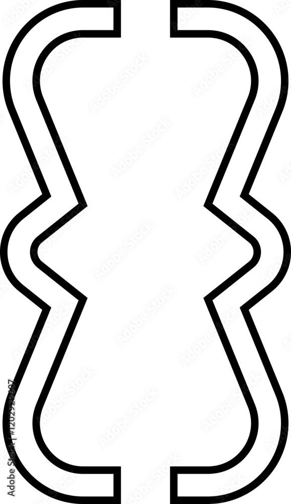 Fototapete curly double braces. symmetric brackets pair, punctuation symbol for mathematics. frames for math in