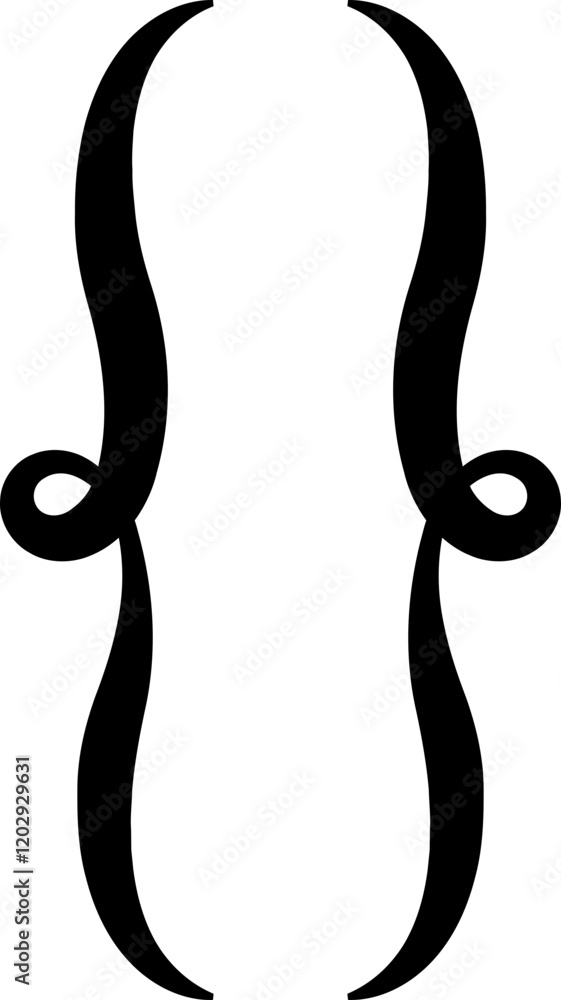 Poster curly double braces. symmetric brackets pair, punctuation symbol for mathematics. frames for math in