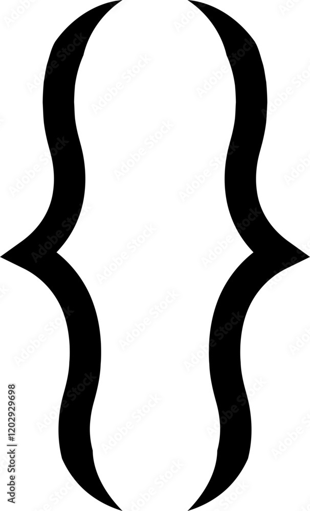 Fototapete curly double braces. symmetric brackets pair, punctuation symbol for mathematics. frames for math in