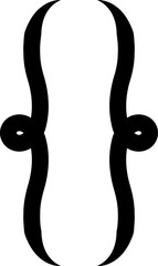 Naklejka premium Curly double braces. Symmetric brackets pair, punctuation symbol for mathematics. Frames for math in trendy black flat style. Retro parenthesis sign for text quote Isolated on transparent background.