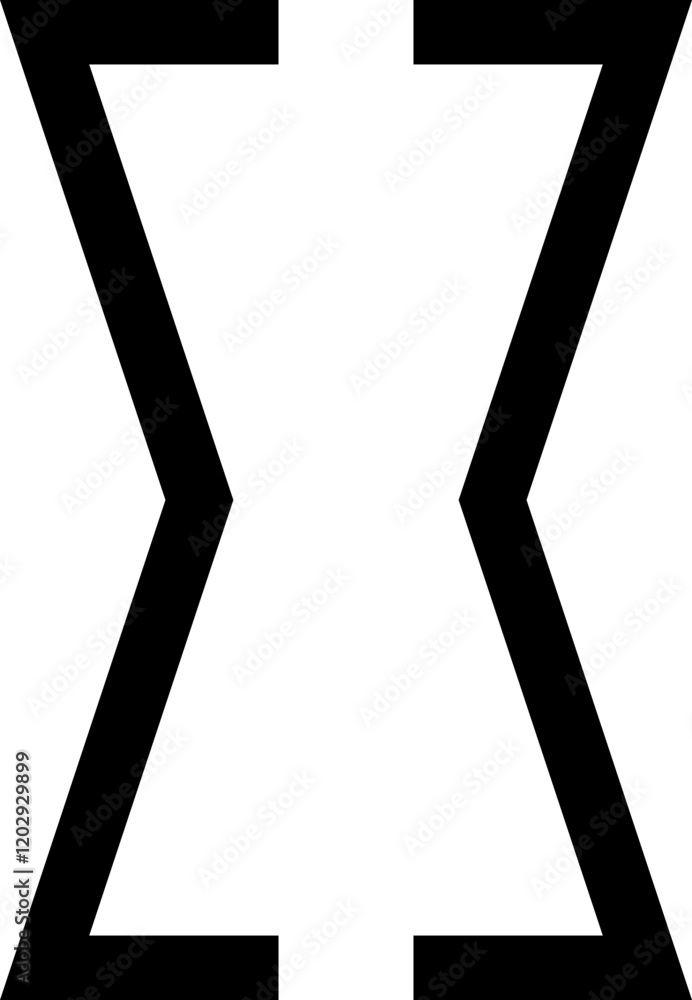 Poster curly double braces. symmetric brackets pair, punctuation symbol for mathematics. frames for math in