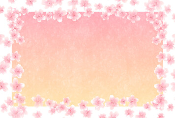 桜　和柄　水彩　背景