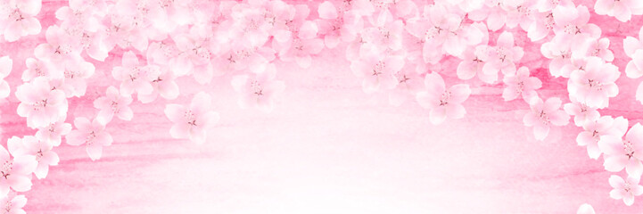 Fototapeta premium 桜 和柄 水彩 背景
