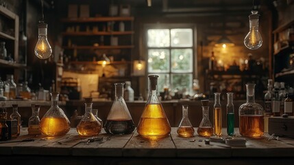 A biotechnology lab with multi-colored glowing liquids in test tubes, representing advanced gene therapy research, highlighting the vibrant science behind genetic modifications and therapies.