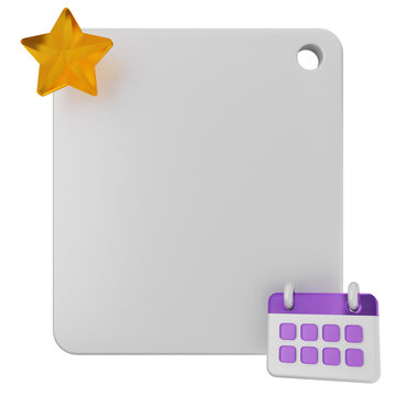 3d calendar note paper text box