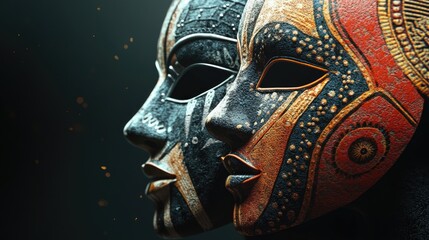 Naklejka premium Masks sitting together