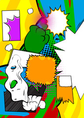 Cartoon Background, comic book burst poster. Retro vector comics pop art design.