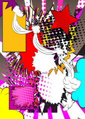 Cartoon Background, comic book burst poster. Retro vector comics pop art design.