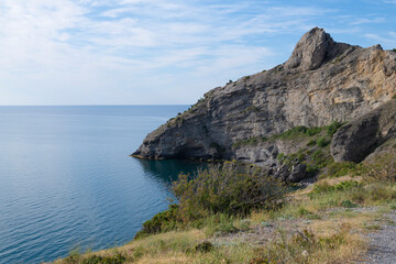 Sunny May morning on the Kapchik cape. Novy Svet, Crimea