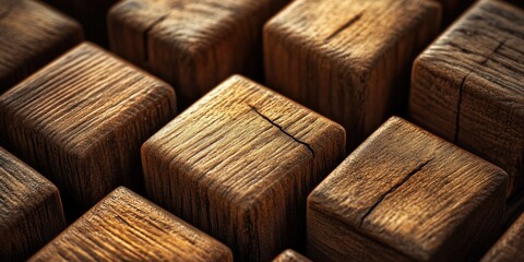 Fototapeta premium Wooden building blocks