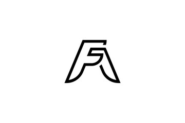 Simple Letter FA or AF Logo Design Vector 