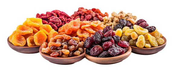 Obraz premium Dried fruit display on a transparent background. isolated background.