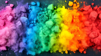 Rainbow Powder Explosion Abstract Background