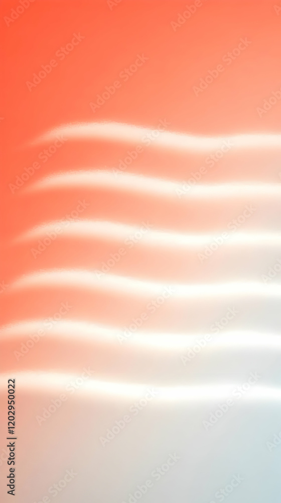 Poster Abstract Background with Smooth Wavy Lines and Gradient from Red to White