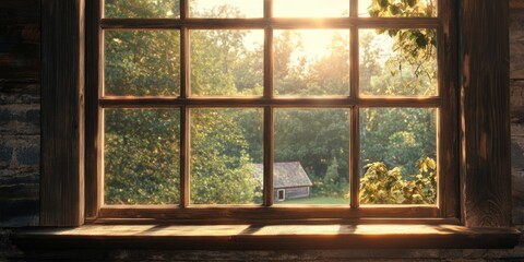 Log Cabin Window