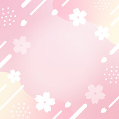 Fototapeta premium 春の桜の花のバナー背景ベクターイラスト01