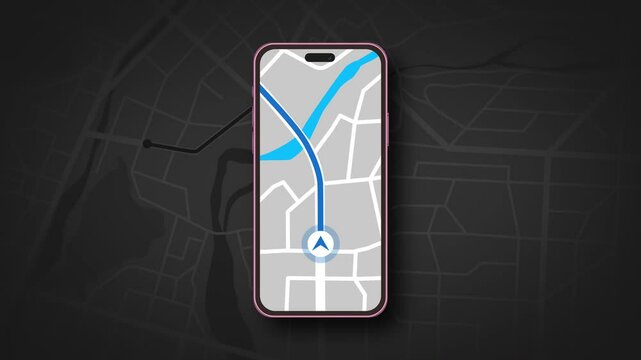 The navigation displayed on the smartphone above the map guides the route.