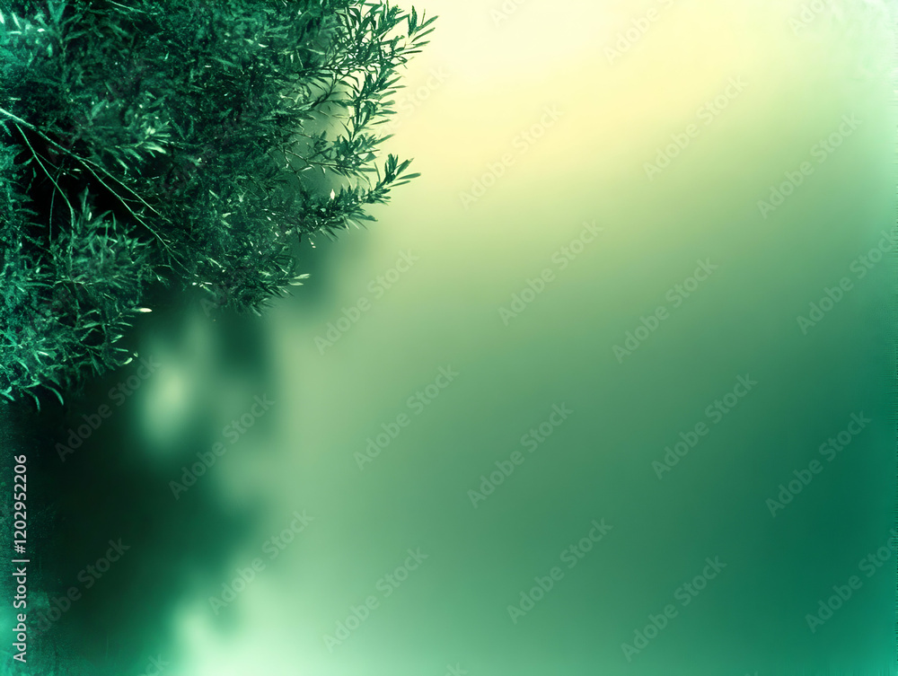 Aufkleber abstract green background with leaves and blur effect creating a soft and dreamy atmosphere
