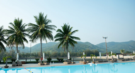 pool in the tropical resort