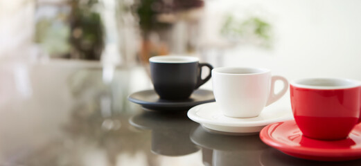 hot coffee in the cafe,