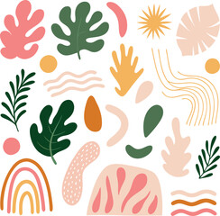 Doodle Cute Abstract Shapes Set Vector