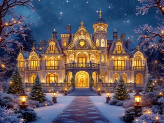 view of the town Vietnamese new year posters, greeting cards design with Vietnamese zodiac snake.