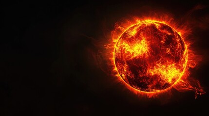 Orange Sun in Dark Sky