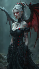 Fototapeta premium portrait of a woman in a dress