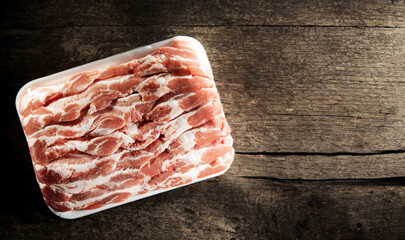 pork belly on plate, samgyeopsal