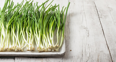 bunch of green onions, scallion