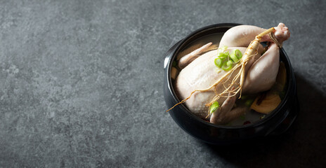 samgyetang, chicken soup with ginseng