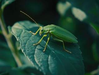 Green insect on leaf