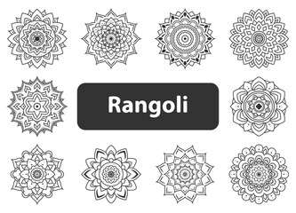 set of holi festival icons