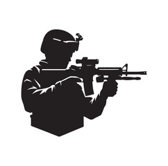 Soldier silhouette vector illustration